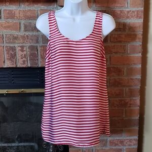 Michael Kors Red/White Stripe Long Tank Top